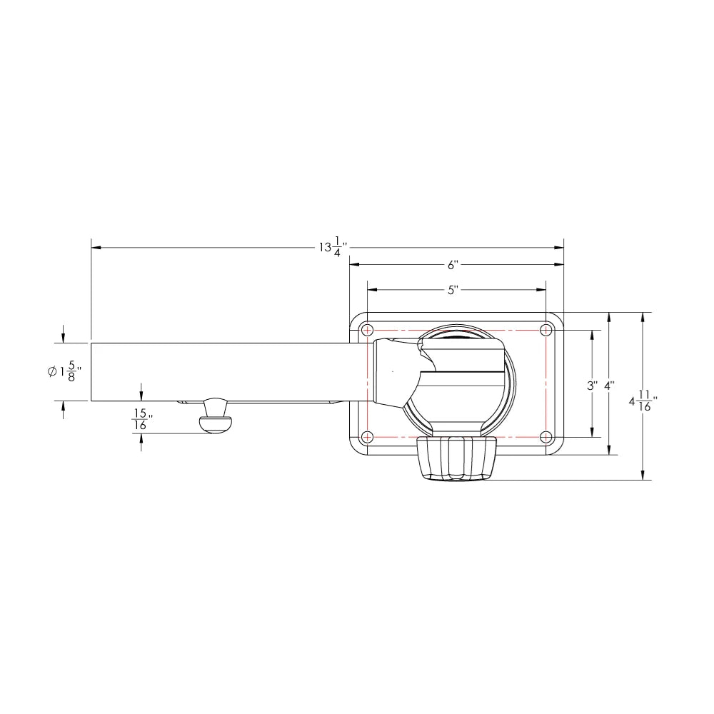 TACO Marine Grand Slam 2801 Outrigger Top Mounts, For 1-1/2 in Outriggers, 30° Offset Handle, 12 Locking Positions