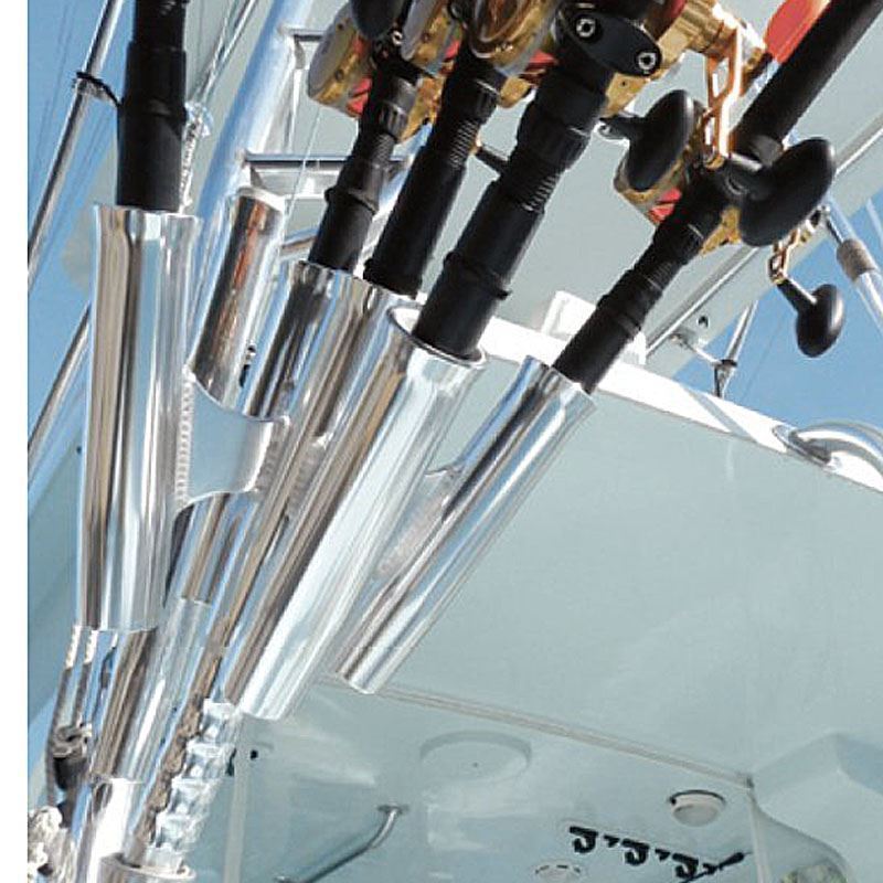 TACO Marine Olympic 5-Rod Holder Cluster, Fits 1-5/8 in Rod Holders, 9-3/4 in Flared Holders, Anodized Aluminum