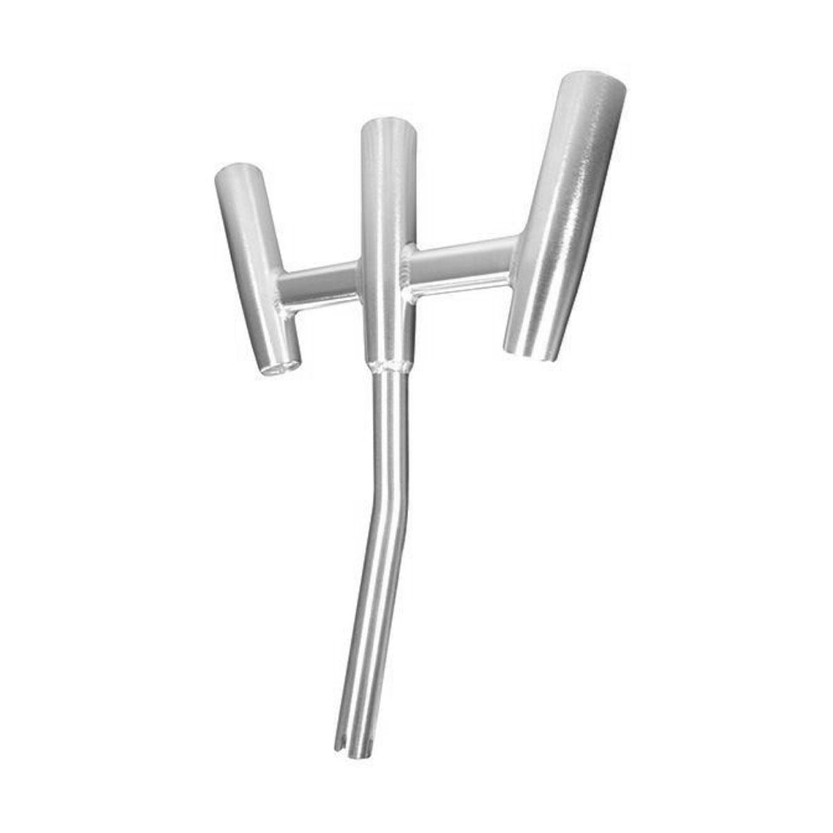 TACO Marine Kite Fishing 3-Rod Cluster, For Standard Gunnel Mount Rod Holders, 15° Bent Shaft, Anodized Aluminum