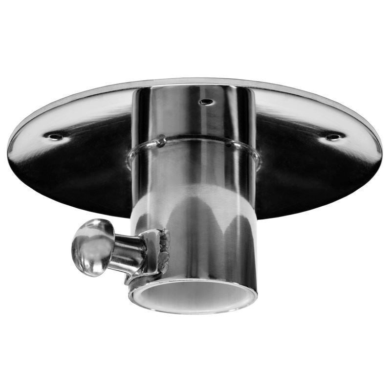 TACO Marine Stainless Steel Table Base, For Side Mount Table Pedestal System, 1-5/8 in Tube, 6-1/4 in Flange, Locking Pull Pin, Polished