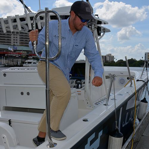 TACO Marine Come On Board Handle, Rod Holder Mount, 57 in, Stainless Steel