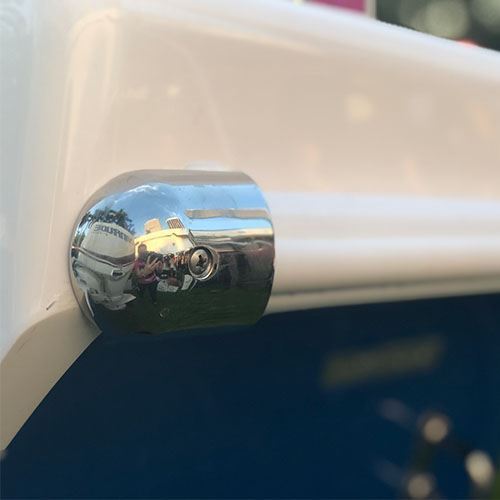 TACO Marine Rub Rail End Cap, 1-7/8 in, 316 Stainless Steel, Polished