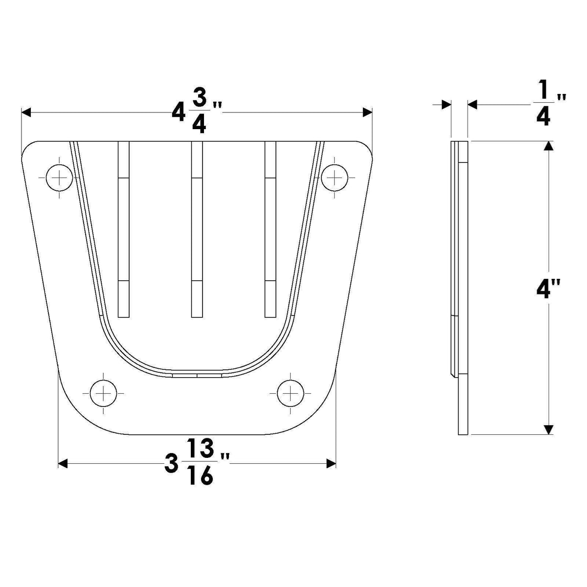 TACO Marine Table Column Wedge Plate, For F16-0080, Frosty White