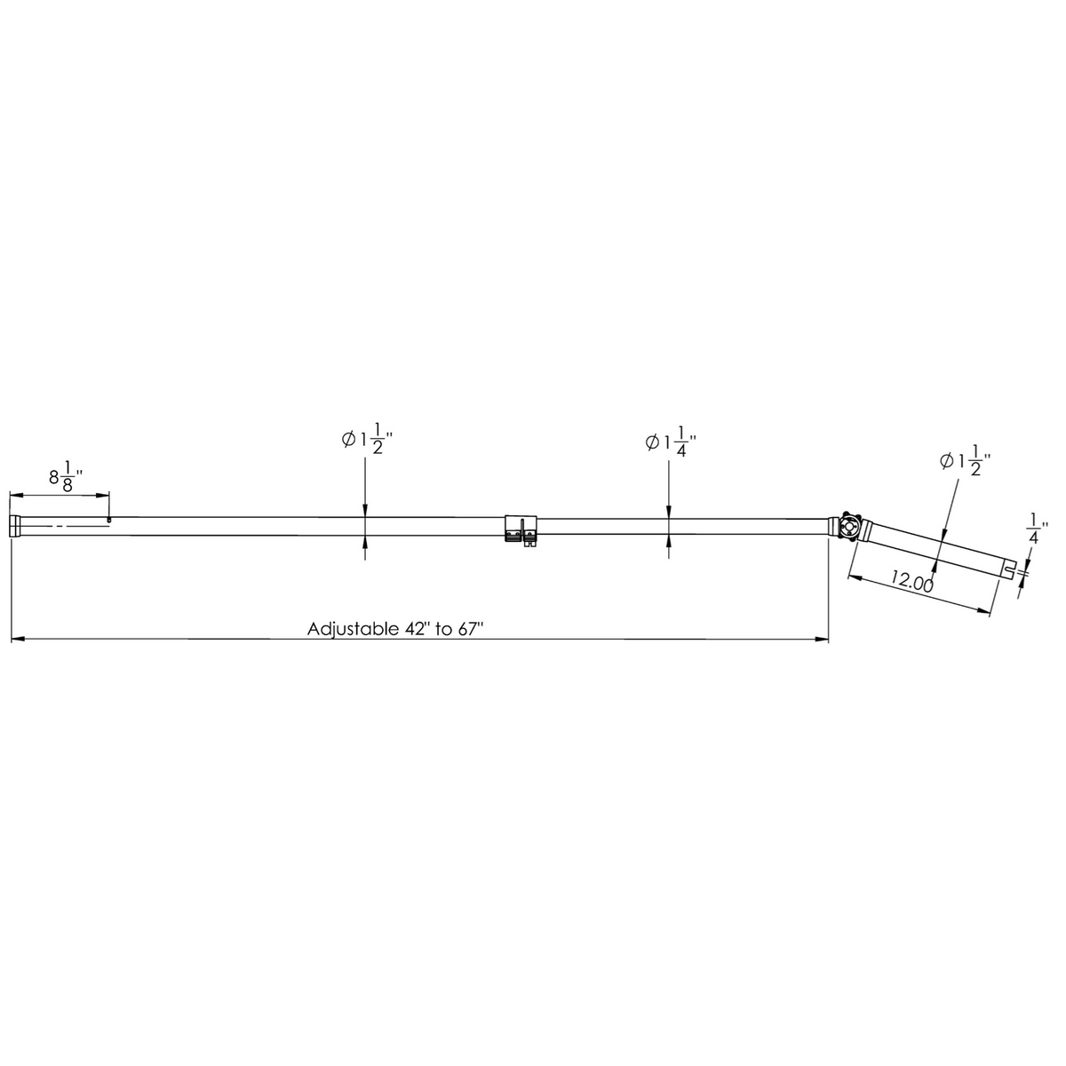 TACO Marine ShadeFin Telescopic Rod Holder Accessory, 42-67 in