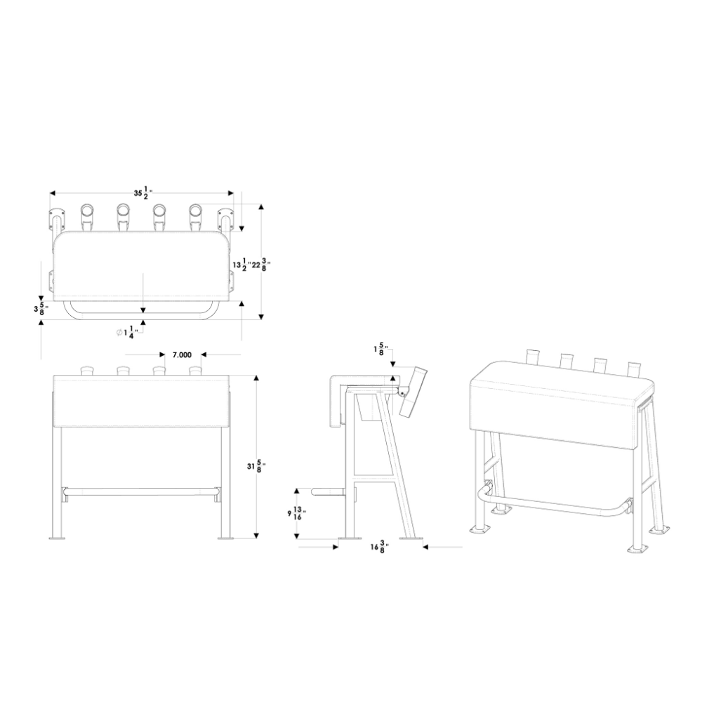 TACO Marine Neptune III Leaning Post, 4 Poly Rod Holders, 15º Angle, 72-Qt Cooler Space
