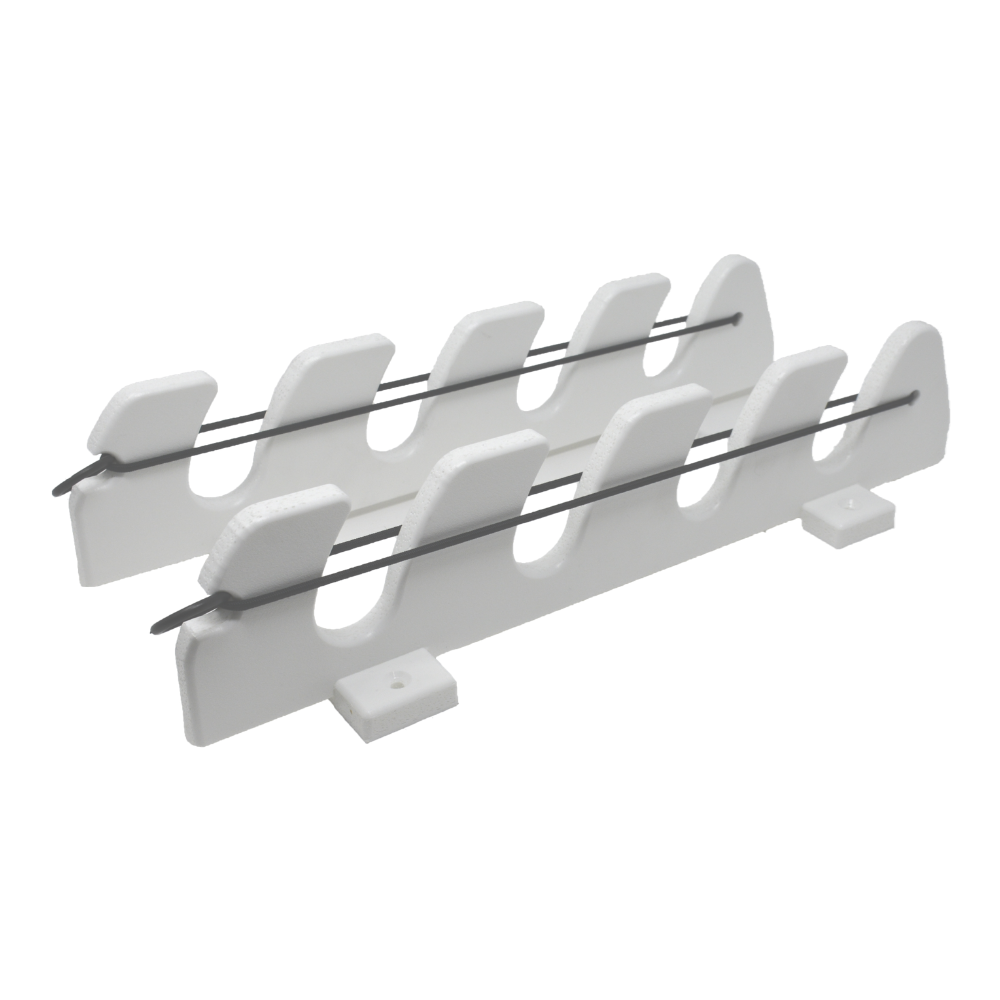 TACO Marine 4-Rod Bungee Rod Holder, Pair, White UV-Stabilized HDPE
