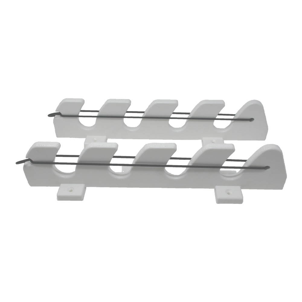 TACO Marine 4-Rod Bungee Rod Holder, Pair, White UV-Stabilized HDPE