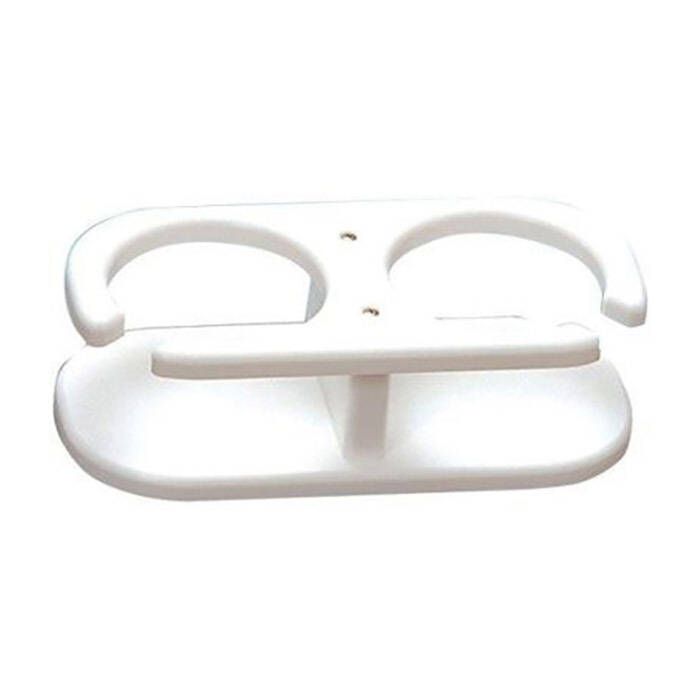 TACO Marine 2-Drink Poly Cup Holder, Suction Cup Mounts, White UV-Stabilized HDPE