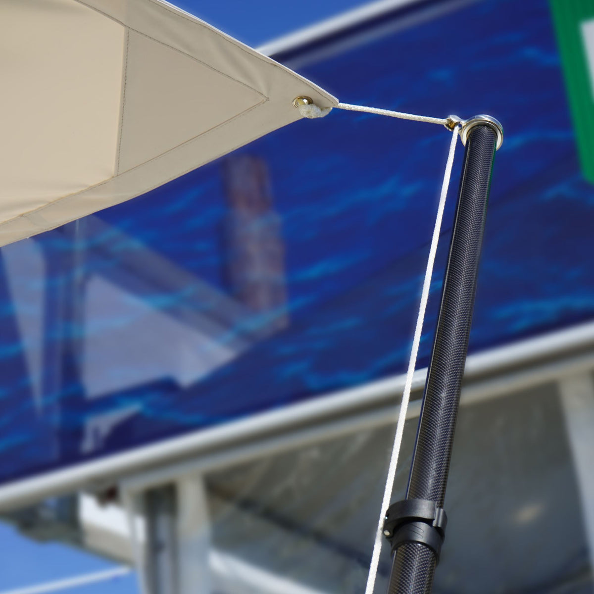 TACO Marine Tele-Sun Shade Poles, Carbon Fiber, 52.89-80.4 in, 1/4 in Pin, 2pk, Mesh Carry Bag