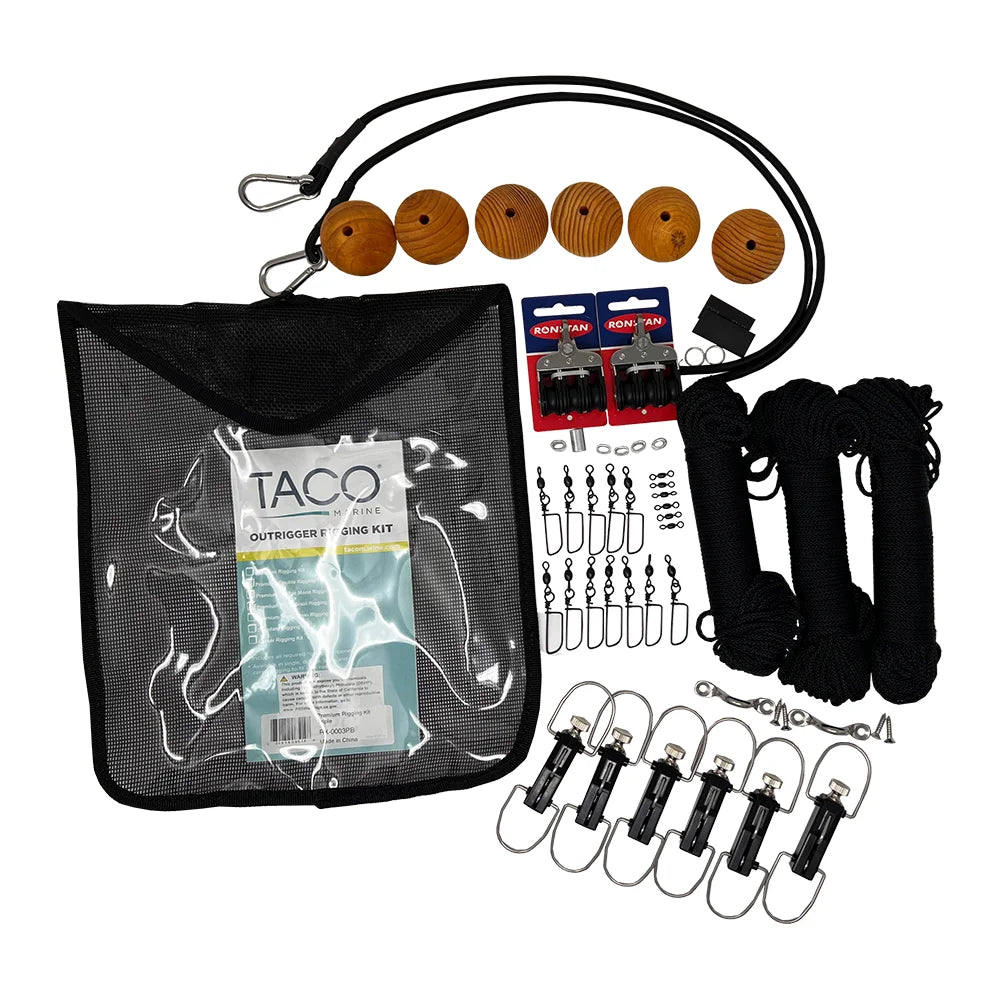 TACO Marine Premium Triple Braid Rigging Kit, For 18 ft Outriggers, 300 ft Dacron Cord