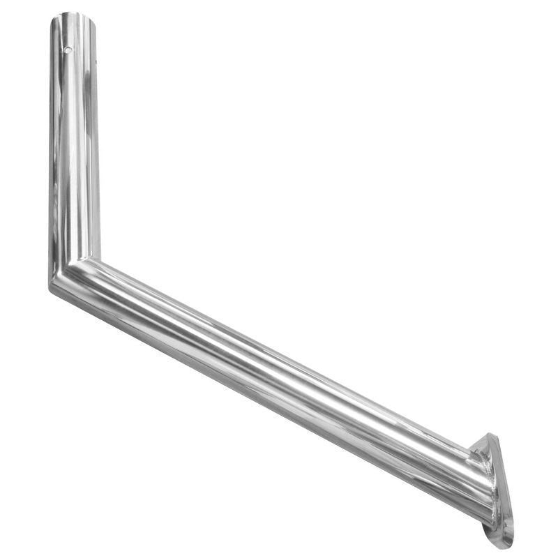TACO Marine Side Mount Table Pedestal, Type 304 Stainless Steel, 17-3/4 in H, 12 in W, 1-5/8 in Tube, Polished