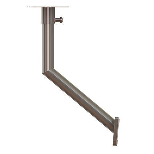 TACO Marine Side Mount Table Pedestal, Type 304 Stainless Steel, 17-3/4 in H, 12 in W, 1-5/8 in Tube, Polished