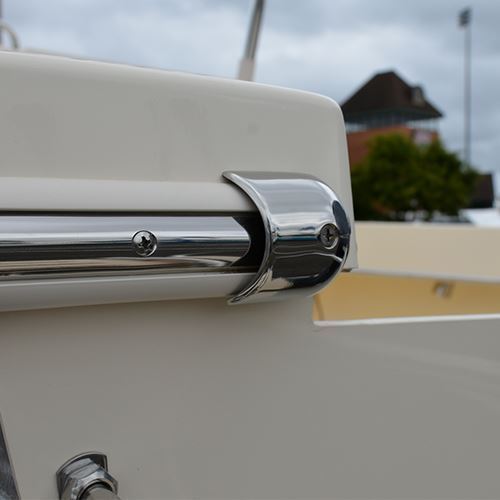 TACO Marine Stainless Steel Hollow Back Rub Rail, 3/4 in x 6 ft, 304 SS, Polished