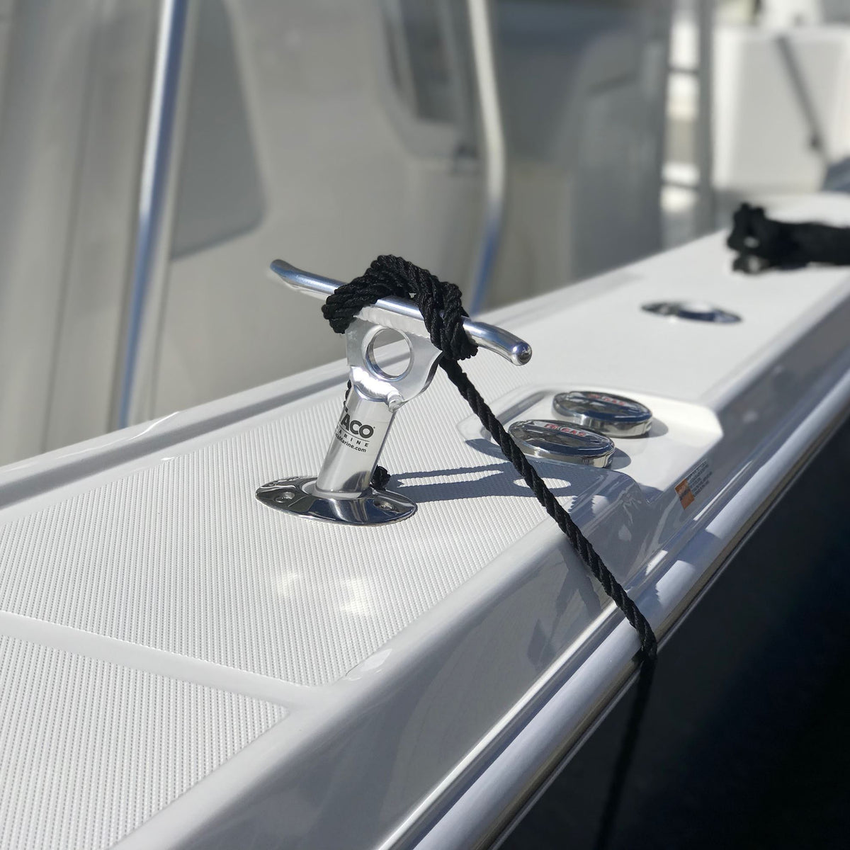 TACO Marine Multi-Purpose Portable Cleat, 15 Degree, Type-304 Stainless Steel, Standard Rod Holder Fit