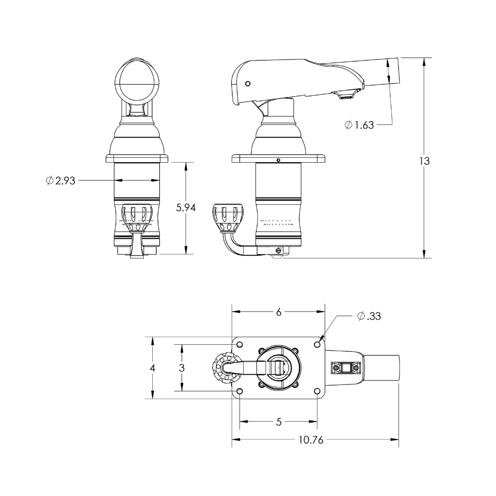 TACO Marine Grand Slam 300 Outrigger Mount, For 1-1/2 in Poles, Pair