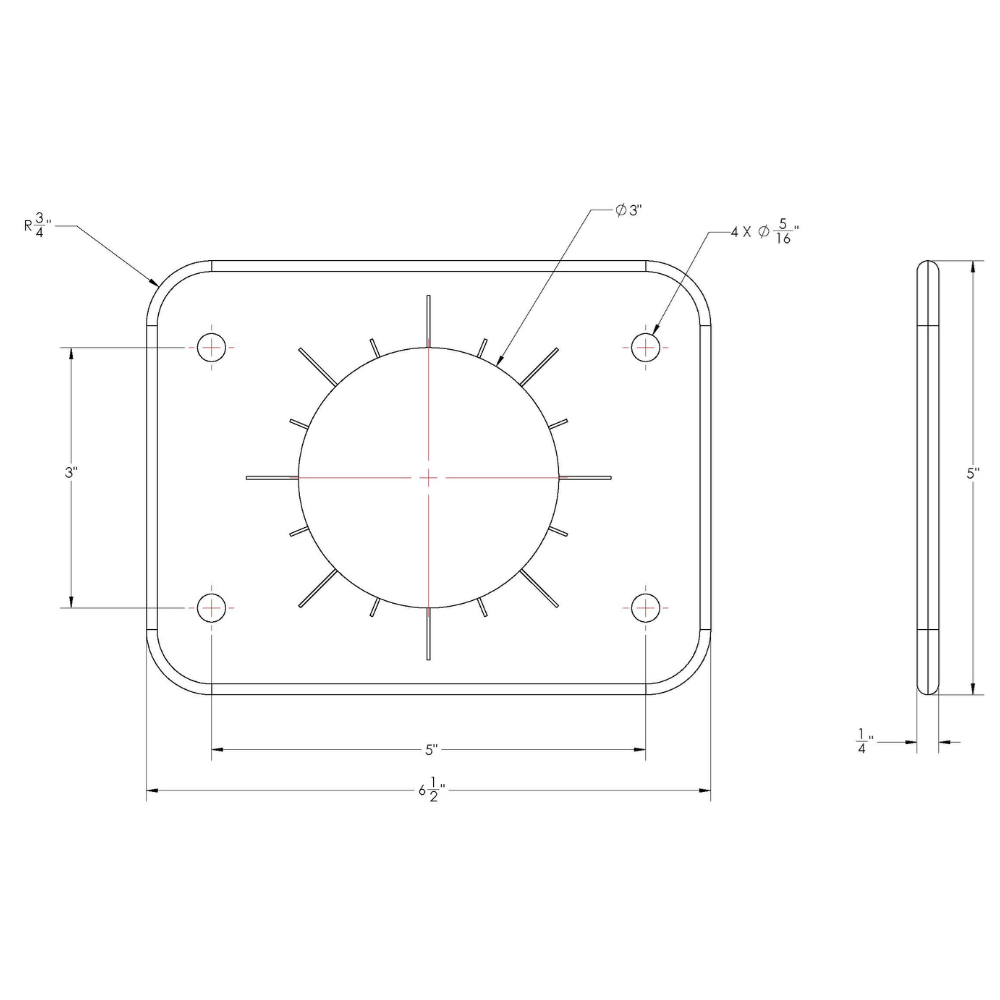 TACO Marine Grand Slam 300 Universal Backing Plate Pair, For GS-300 & GS-390, 6.50 x 5 x 0.25 in, Brite Dip Anodized