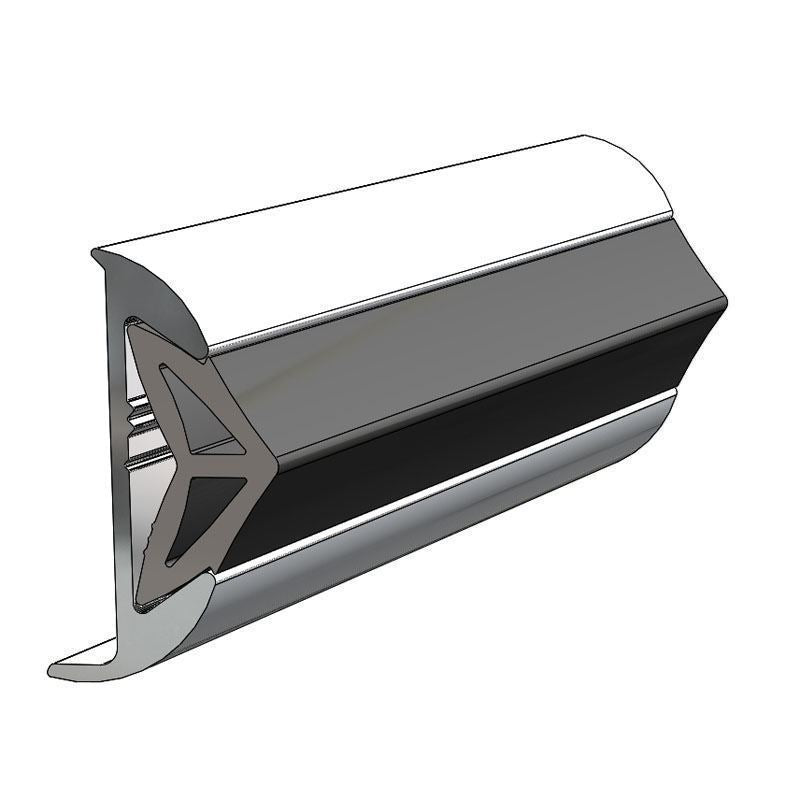 TACO Marine Aluminum Rub Rail, 1-1/2 in x 5/8 in, 12 ft, Clear Anodized