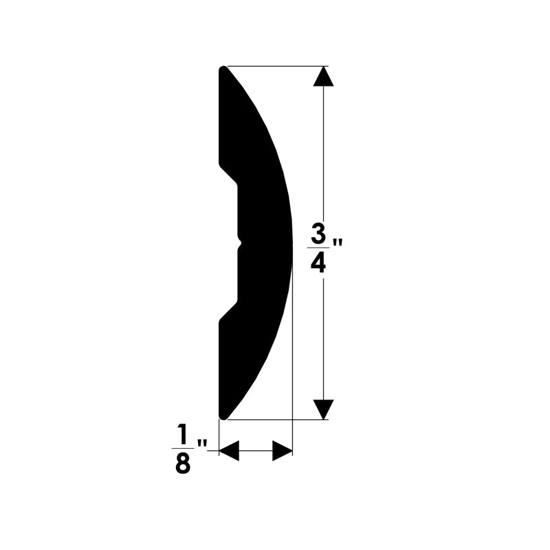 TACO Marine Aluminum Rub Rail, 3/4 in x 1/4 in, 12 ft, Clear Anodized