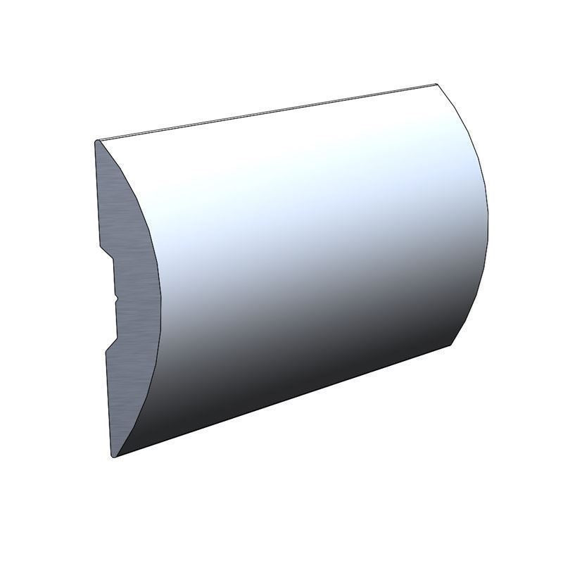 TACO Marine Aluminum Rub Rail, 1 in x 3/16 in, 12 ft, Polished Clear
