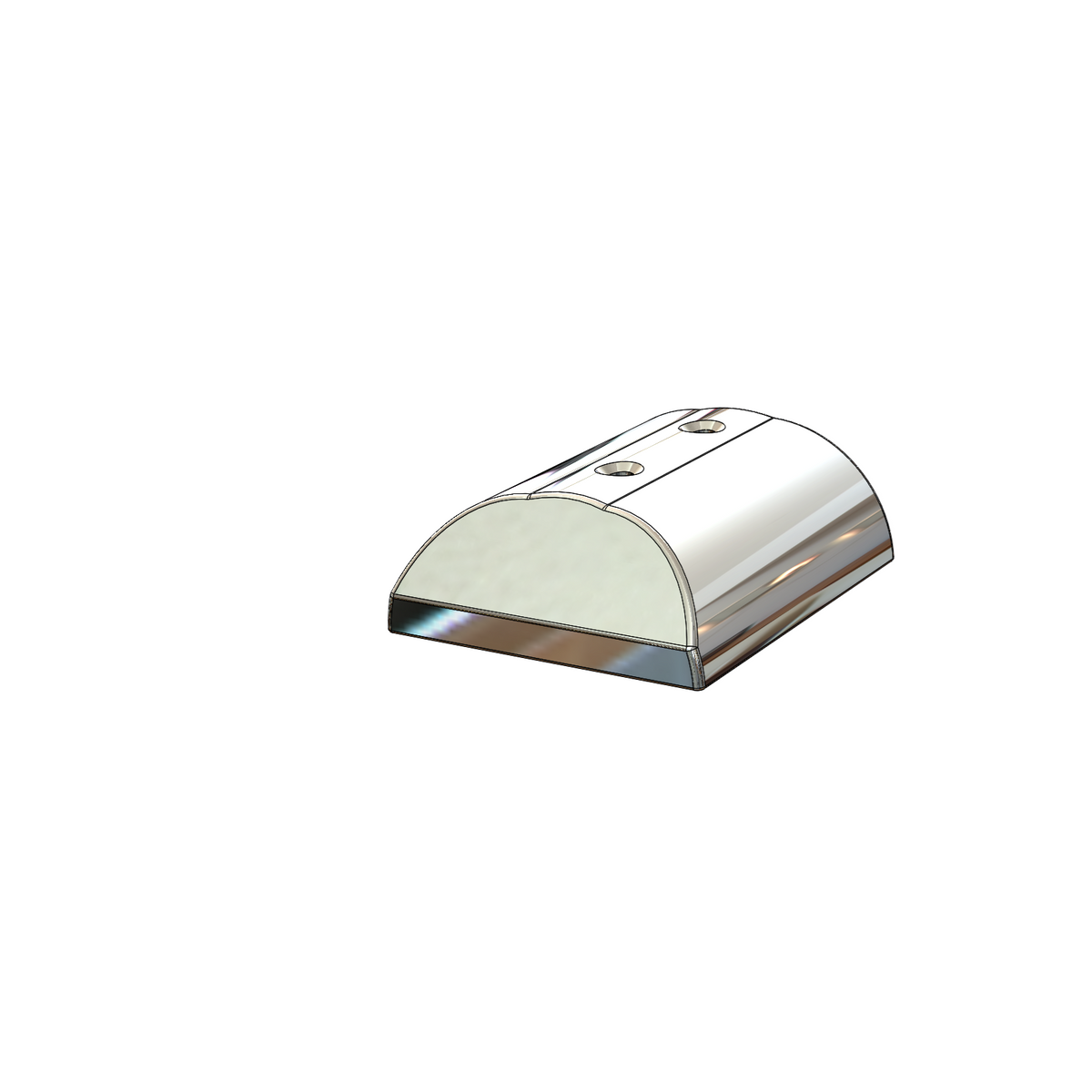 TACO Marine Medium SuproFlex Rub Rail End Cap, For V11-9990, 316L Stainless Steel, Mirror Polish