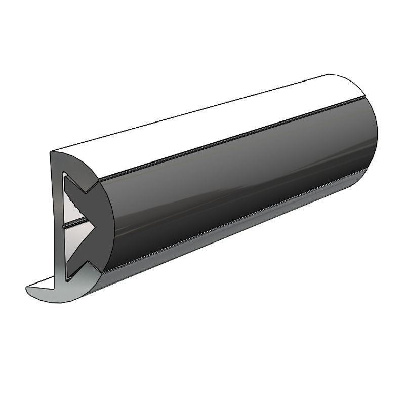 TACO Marine Aluminum Rub Rail, For V12-0342 Insert, 1 in x 1/2 in x 12 ft, Anodized Aluminum, Drilled for #8 Screws