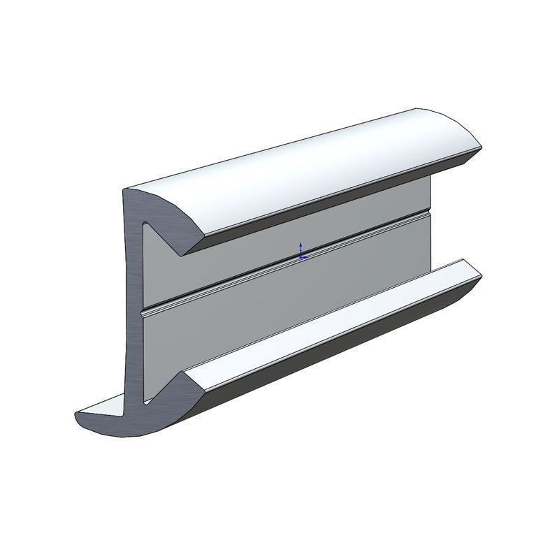 TACO Marine Aluminum Rub Rail, For V12-0342 Insert, 1 in x 1/2 in x 12 ft, Anodized Aluminum, Drilled for #8 Screws