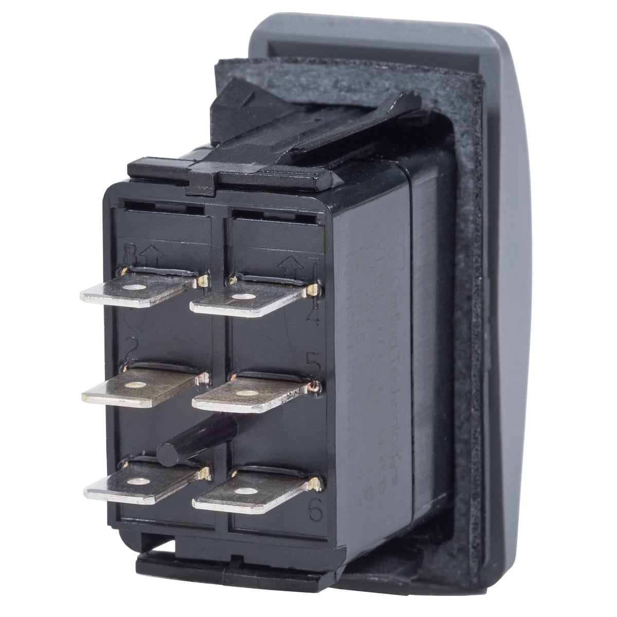 Blue Sea Systems Contura II Rocker Switch, Black Actuator, 20A @ 12V, 15A @ 24V