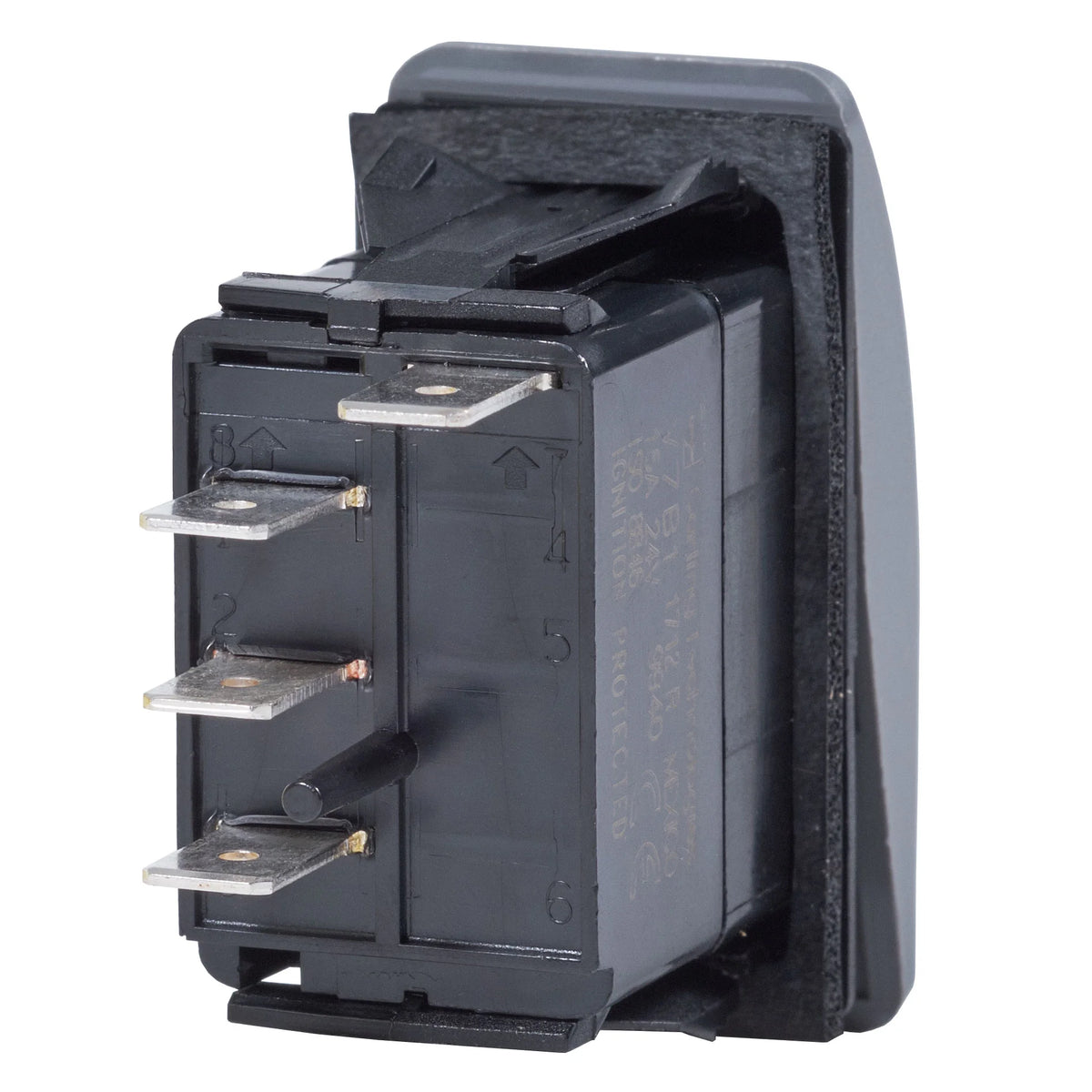 Blue Sea Systems Contura II Rocker Switch, Black Actuator, 20A @ 12V, 15A @ 24V