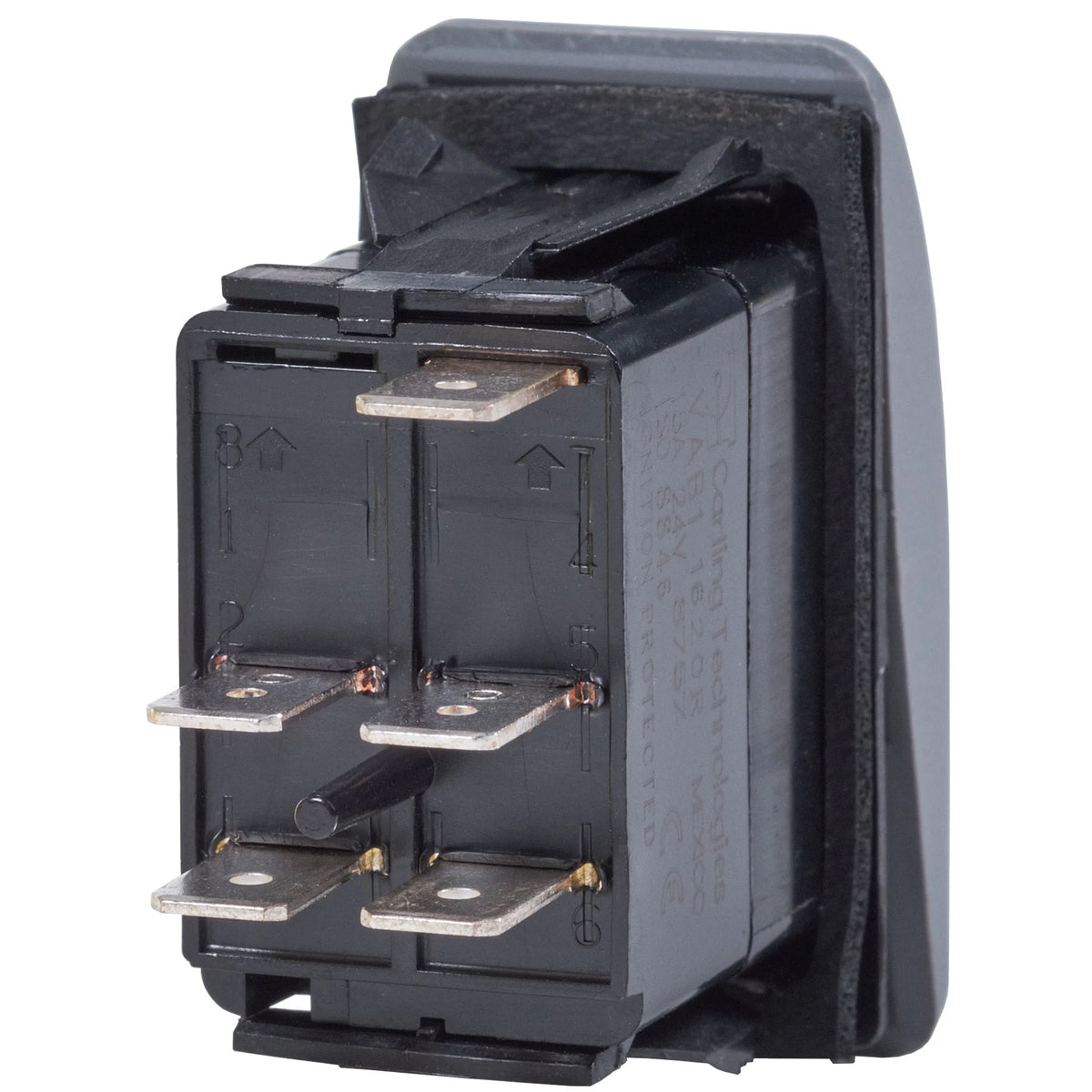 Blue Sea Systems Contura II Rocker Switch, Black Actuator, 20A @ 12V, 15A @ 24V