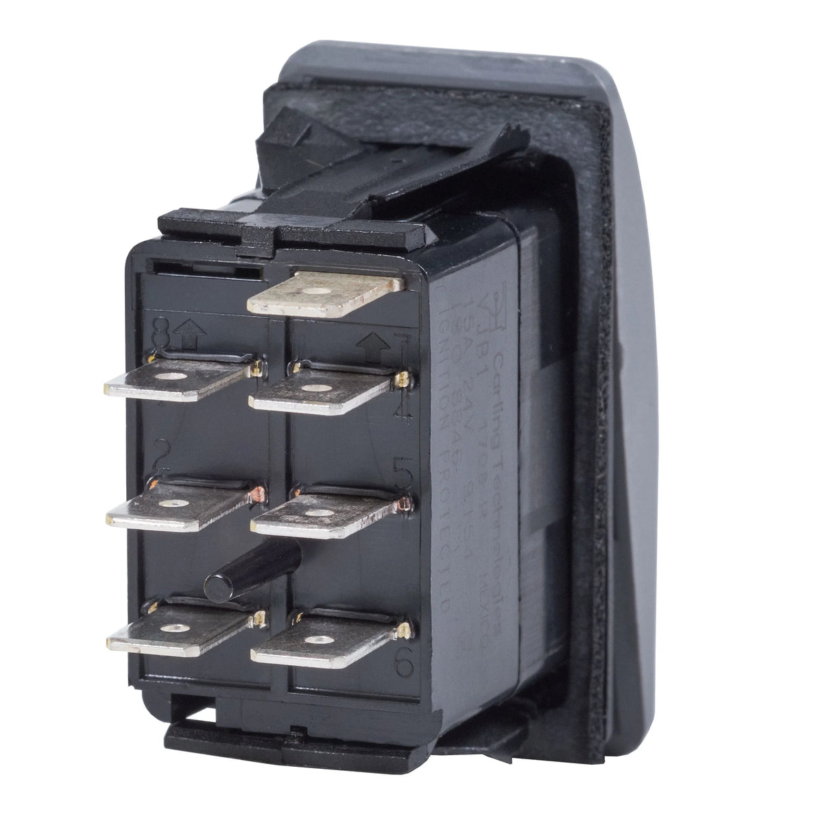 Blue Sea Systems Contura II Rocker Switch, Black Actuator, 20A @ 12V, 15A @ 24V