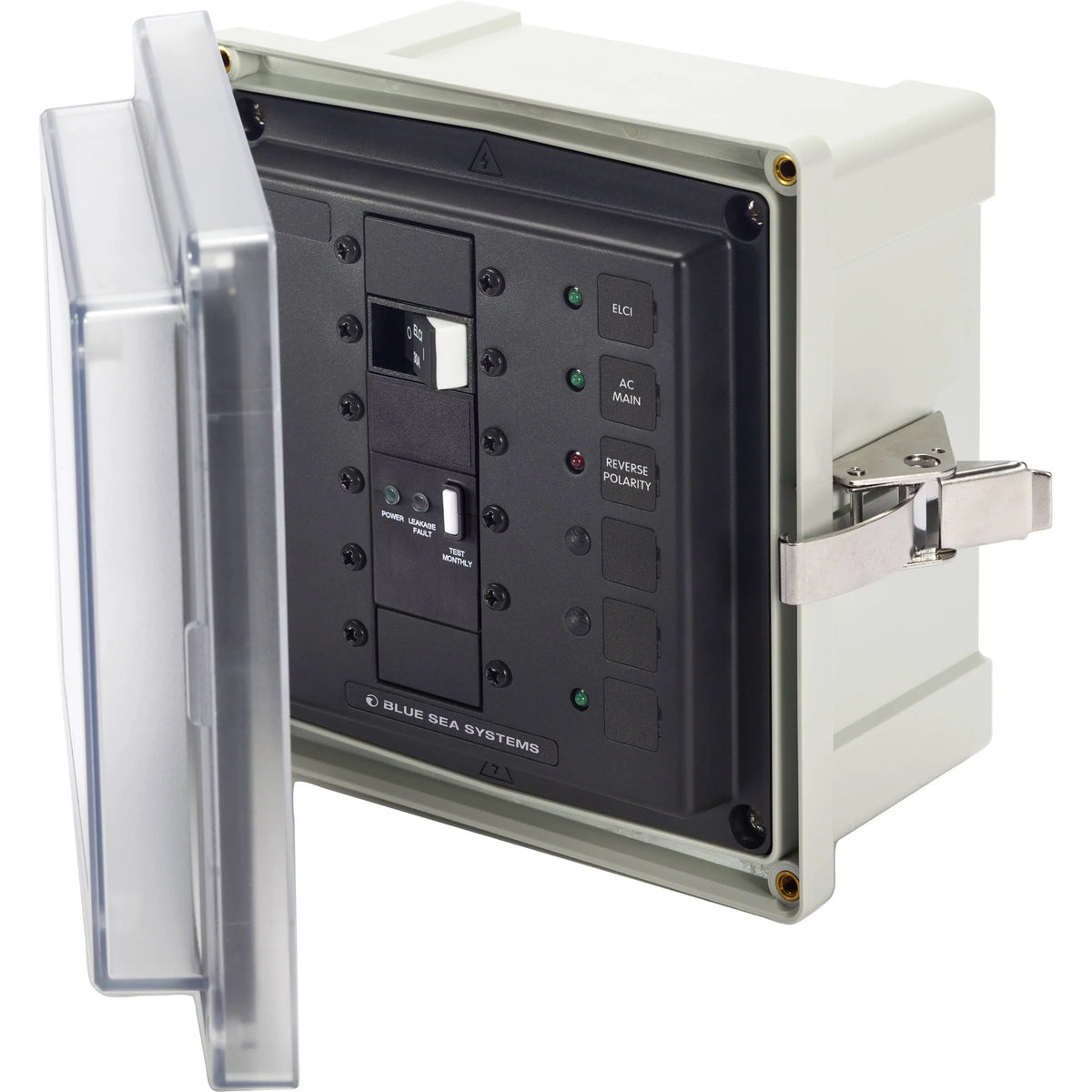Blue Sea Systems SMS Surface Mount System Panel Enclosure, IP66, Glass-Filled Polycarbonate, Clear Cover, 6 x 6 x 4 in