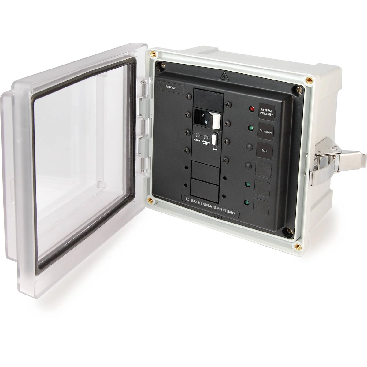 Blue Sea Systems SMS Surface Mount System Panel Enclosure, IP66, Glass-Filled Polycarbonate, Clear Cover, 6 x 6 x 4 in
