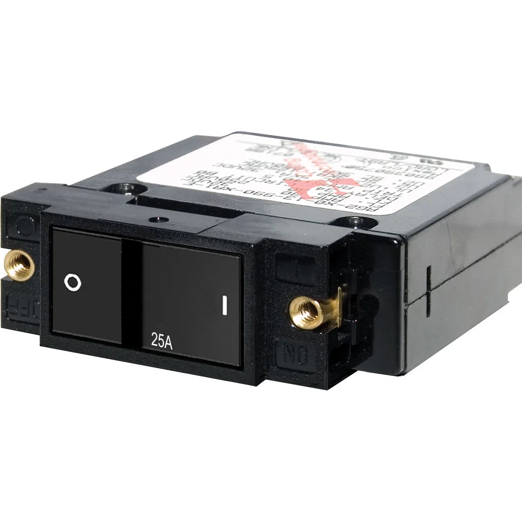 Blue Sea Systems A-Series Single Pole Flat Rocker Circuit Breaker, AC/DC, Magnetic Hydraulic, Trip-Free