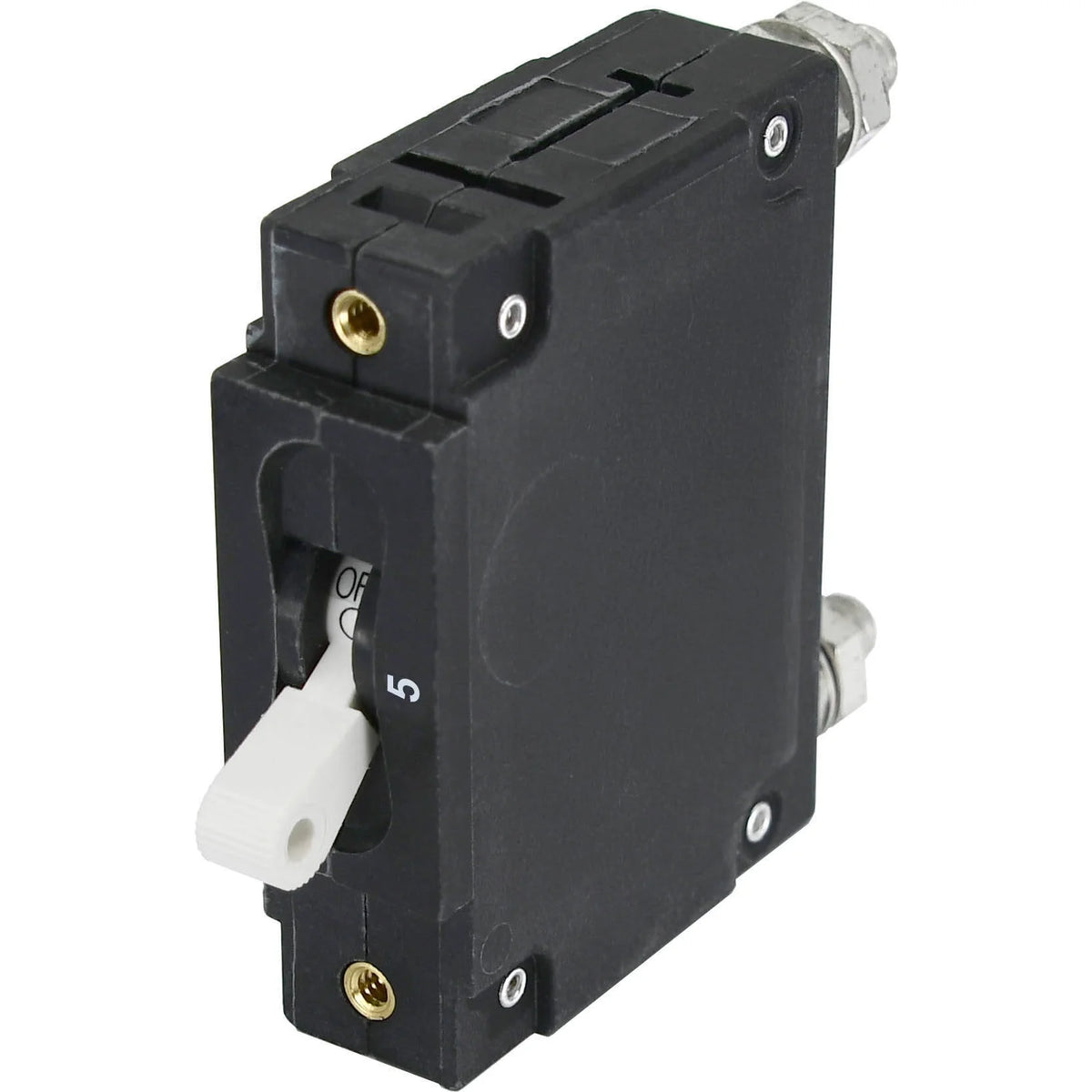 Blue Sea Systems C-Series Toggle Circuit Breaker, Single Pole, AC/DC, Magnetic Hydraulic, Trip Free
