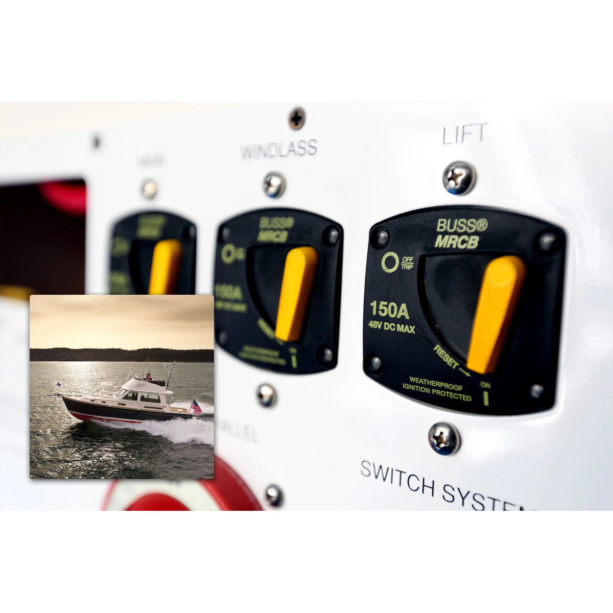 Blue Sea Systems 187-Series Switchable Thermal Circuit Breaker, 48V DC, Type III, Trip-Free, Ignition Protected