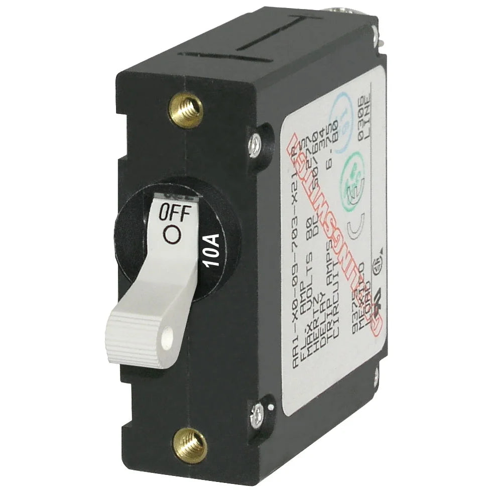 Blue Sea Systems A-Series Single Pole Toggle Circuit Breaker, AC/DC, Trip-Free