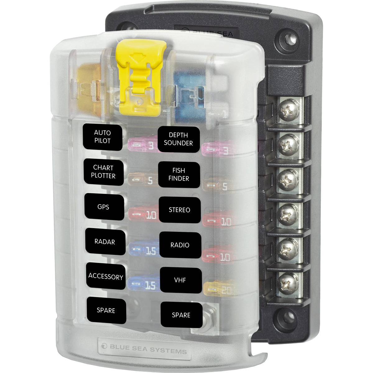 Blue Sea Systems ST Blade Fuse Block, ATO/ATC, 32V DC, Screw Terminal