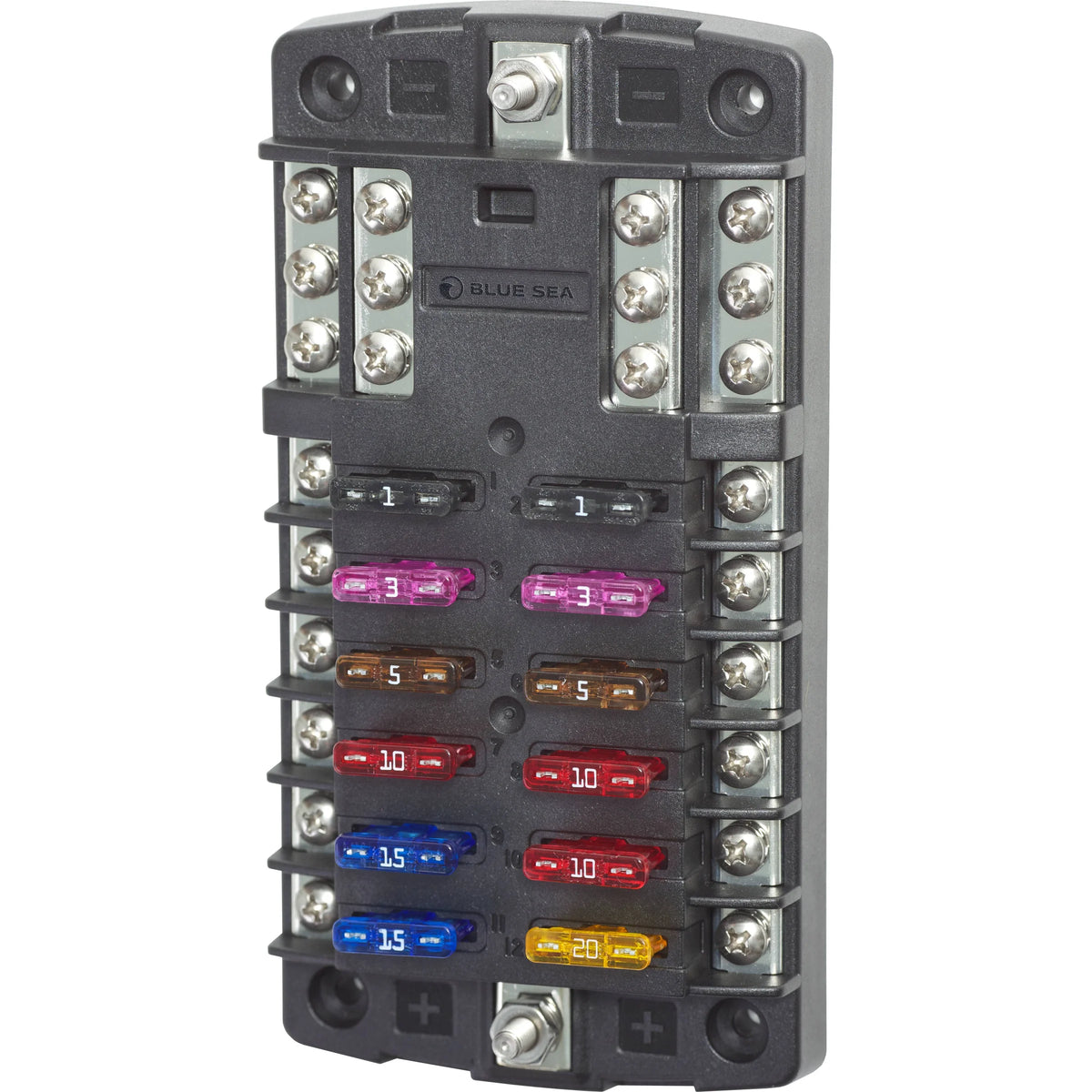 Blue Sea Systems ST Blade Fuse Block, ATO/ATC, 32V DC, Screw Terminal