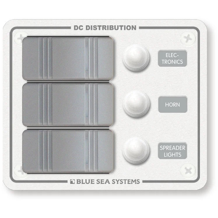 Blue Sea Systems Contura Water Resistant DC Circuit Breaker Panel, 12/24V, IP66
