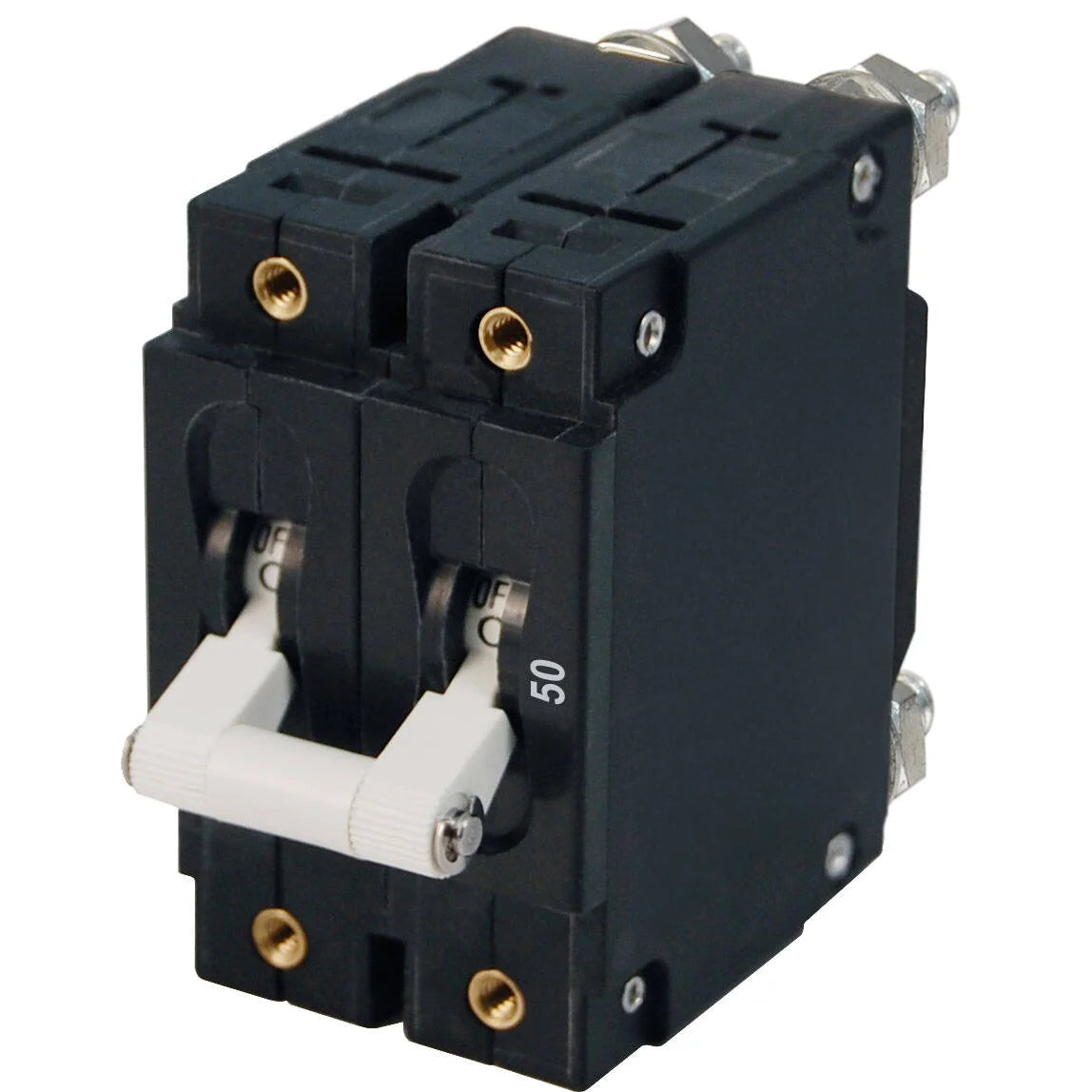 Blue Sea Systems C-Series Double Pole AC Toggle Circuit Breaker, 120/240V, 5000A Interrupt