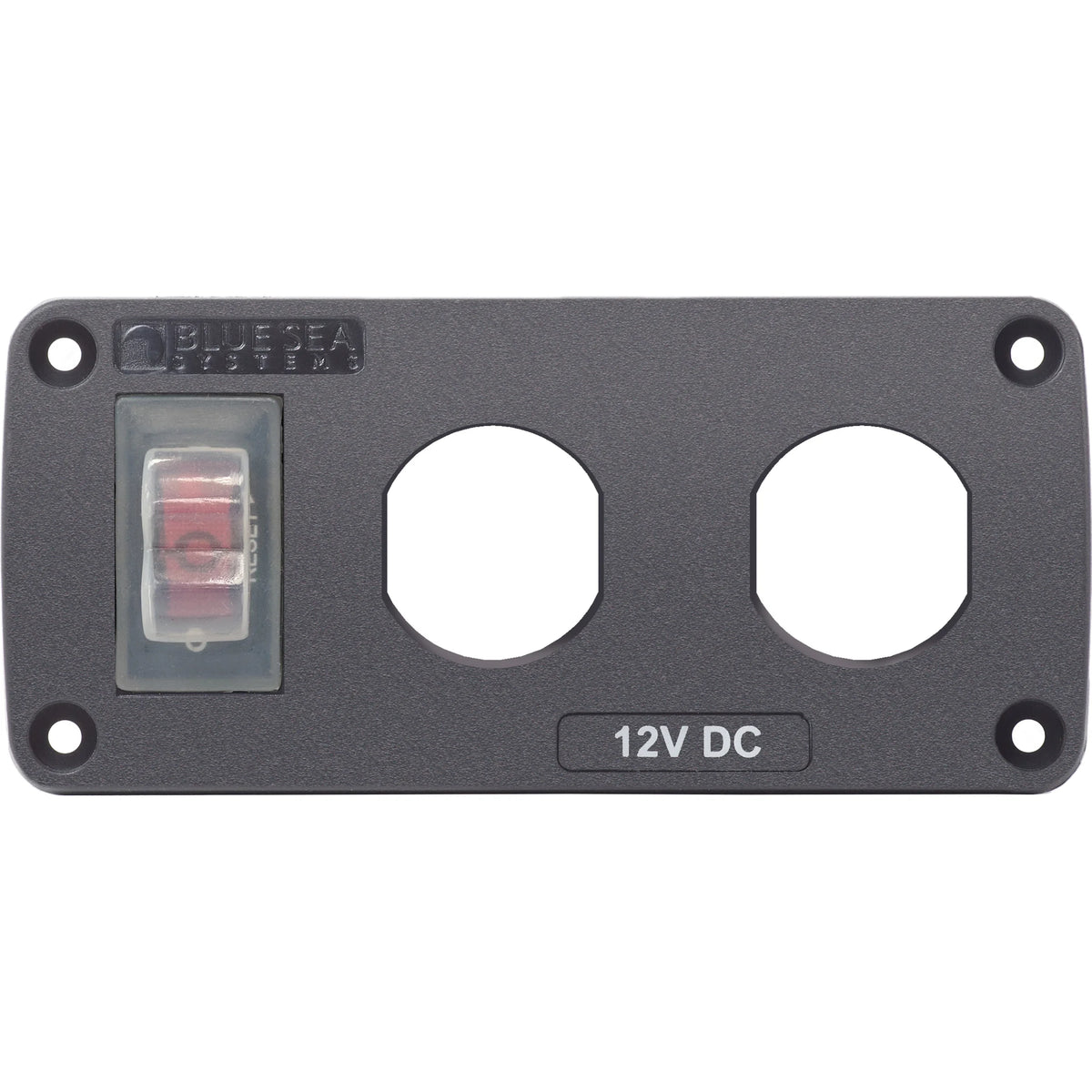 Blue Sea Systems Water-Resistant Accessory Panel, 12V DC, 15A Circuit Breaker, Pre-Wired Harness