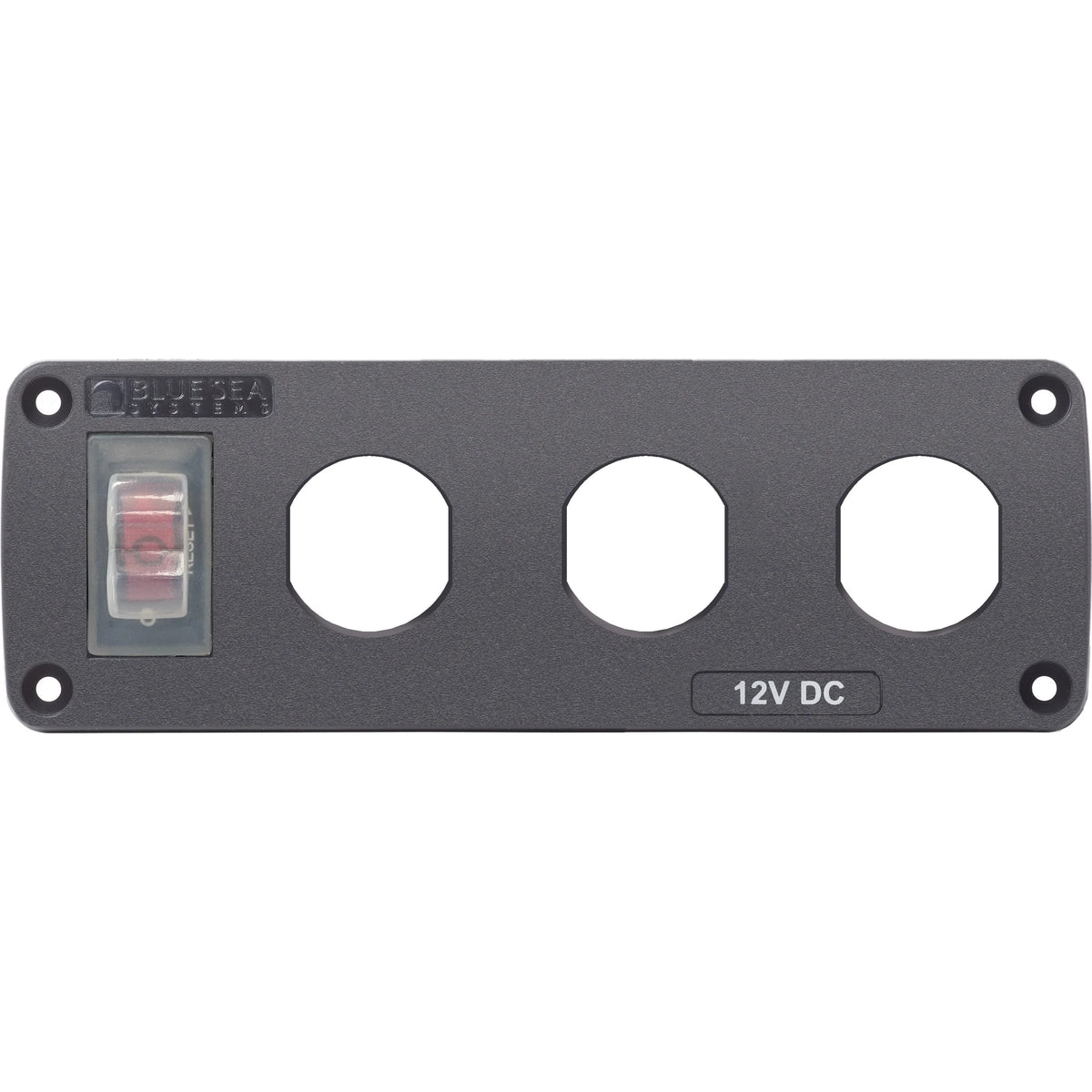 Blue Sea Systems Water-Resistant Accessory Panel, 12V DC, 15A Circuit Breaker, Pre-Wired Harness