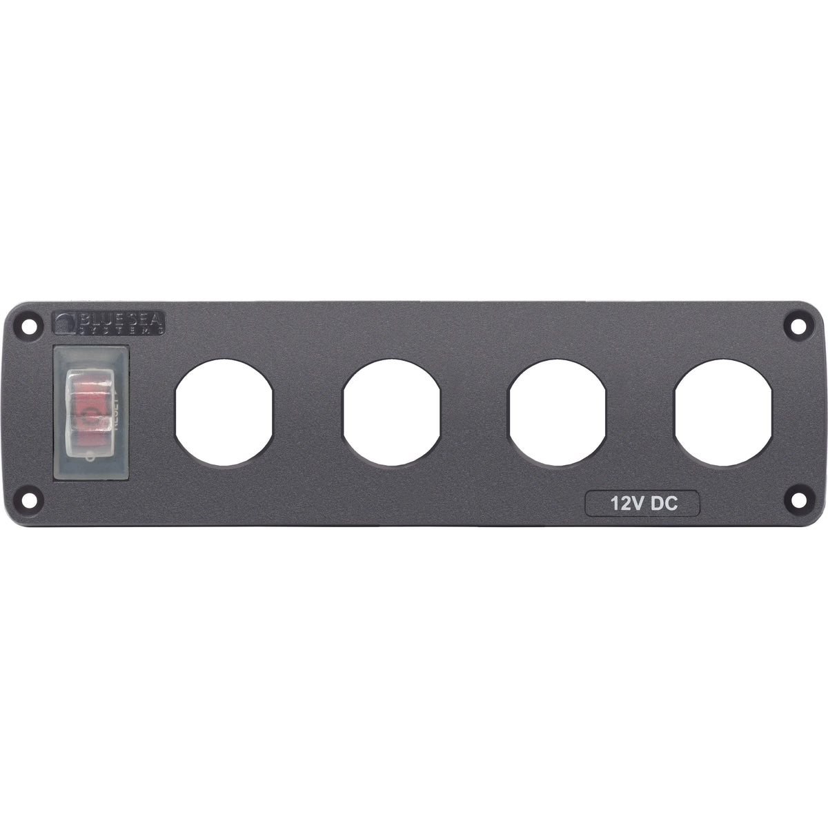 Blue Sea Systems Water-Resistant Accessory Panel, 12V DC, 15A Circuit Breaker, Pre-Wired Harness