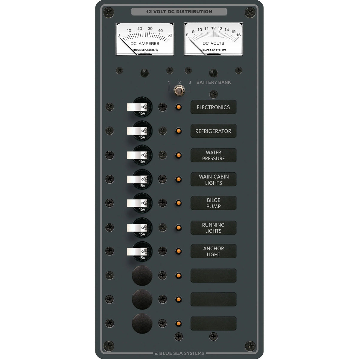 Blue Sea Systems Traditional Metal DC Branch Circuit Breaker Panel