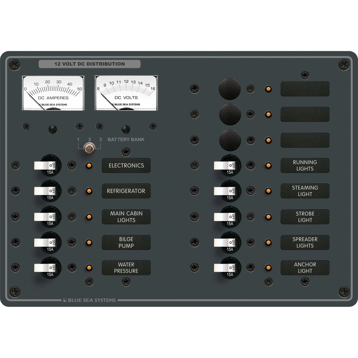 Blue Sea Systems Traditional Metal DC Branch Circuit Breaker Panel