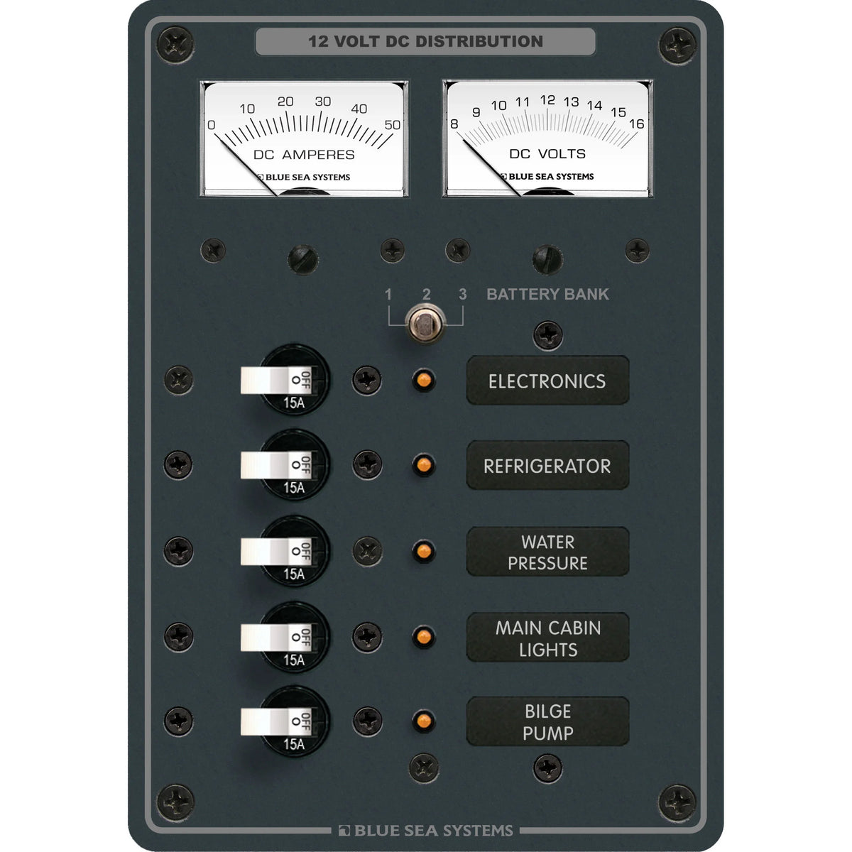Blue Sea Systems Traditional Metal DC Branch Circuit Breaker Panel