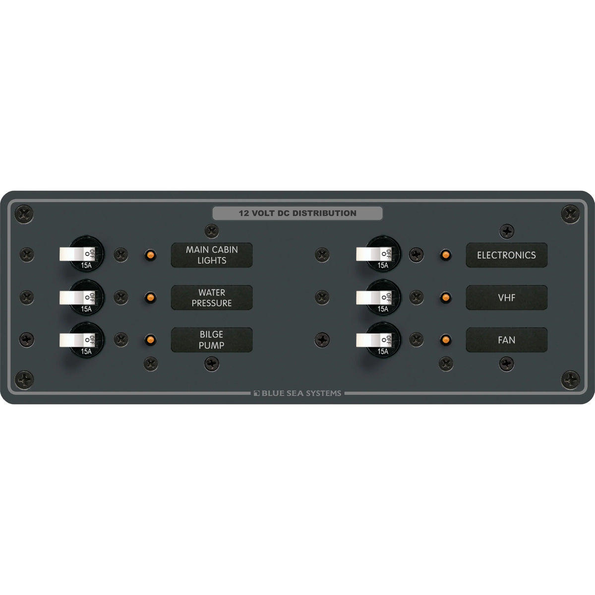 Blue Sea Systems Traditional Metal DC Branch Circuit Breaker Panel