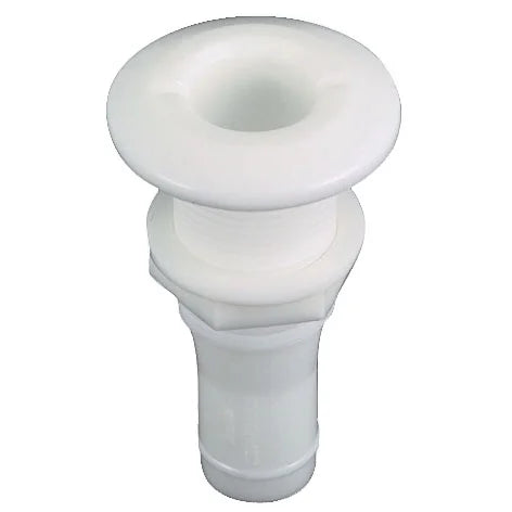 Perko Thru-Hull Connection for Hose, White Plastic, Broad Flange