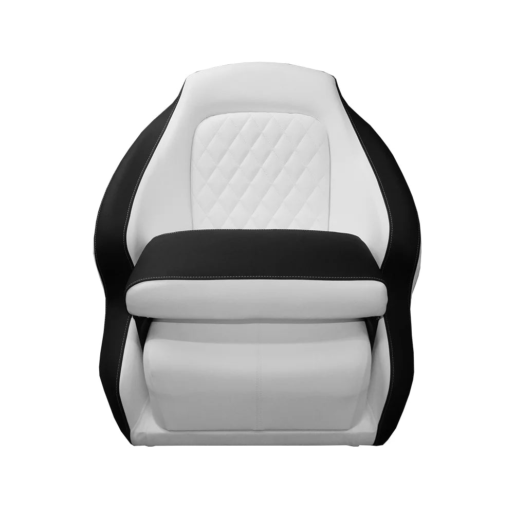 TACO Marine Anclote Bucket Seat, Integrated Seat Suspension, Adjustable Bolster, 5.25 in 4-Hole Pedestal Mount