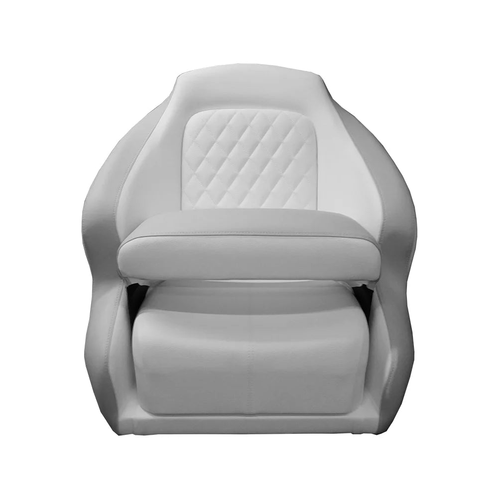 TACO Marine Anclote Bucket Seat, Integrated Seat Suspension, Adjustable Bolster, 5.25 in 4-Hole Pedestal Mount